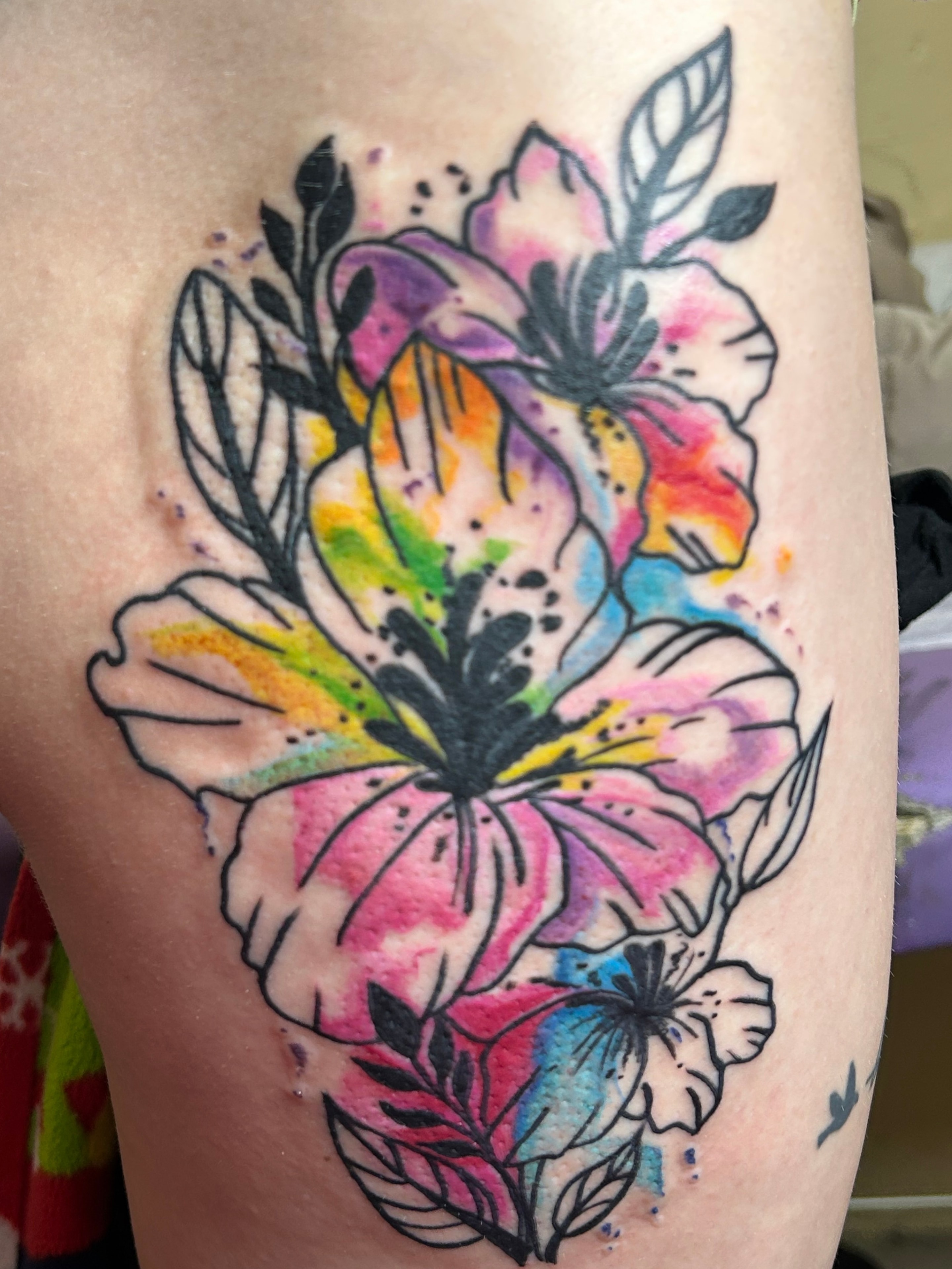 Abstract watercolor tattoo