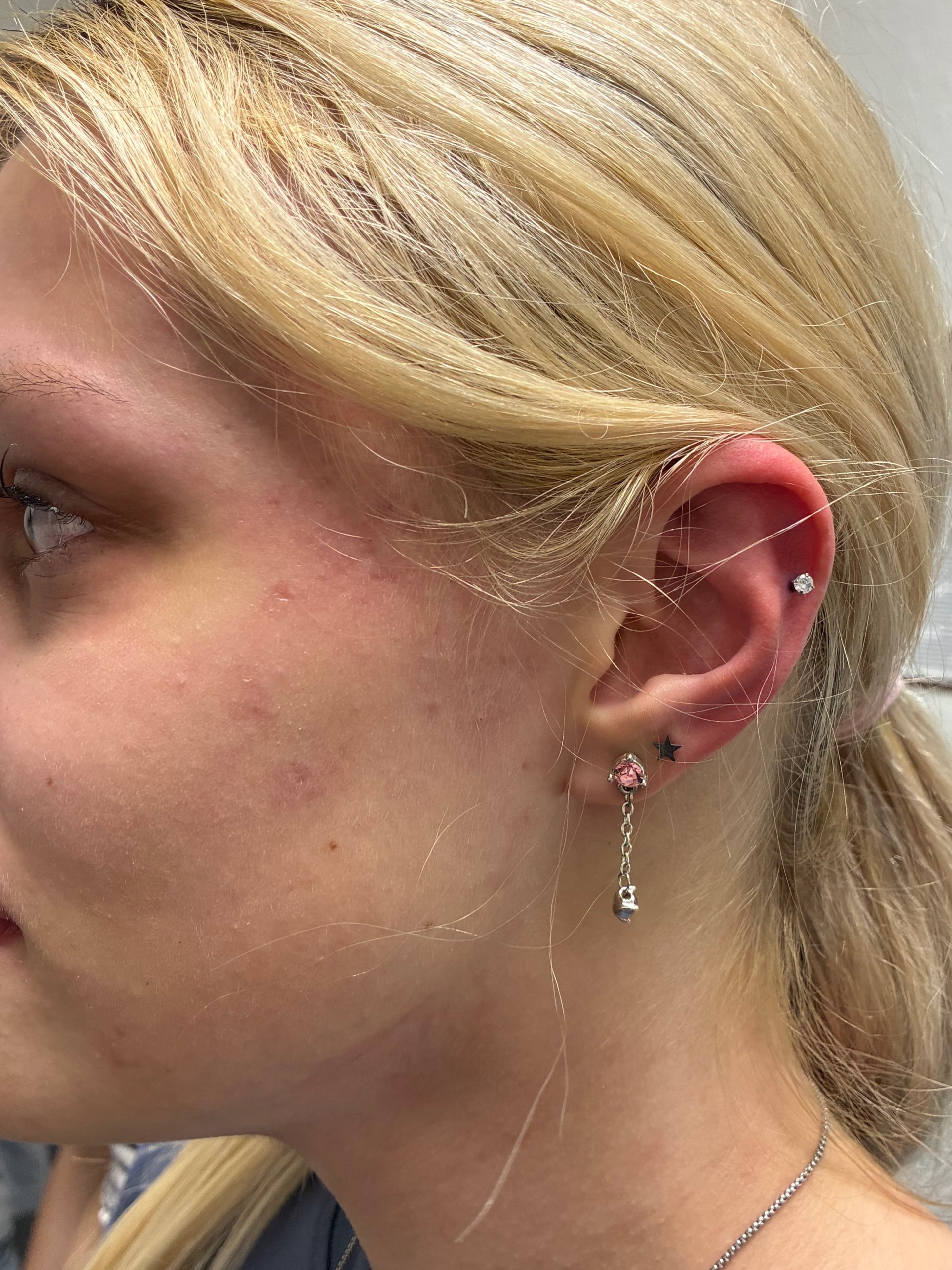 Ear helix cartilage piercings